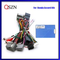 QSZN Canbus Box Decoder XBS For For Honda Accord 8th 2008-2013 Wiring Harness Power cable Car Radio Android