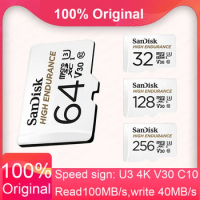 SanDisk HIGH ENDURANCE 32GB 64GB 128G 256G max to 100MB/s Micro SD Cards for Camare Phone MicroSDXC Memory Card C10 U3 V30 4K HD