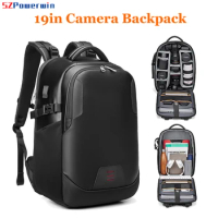 Powerwin New 19 Inches DSLR Camera Bag Waterproof Wearproof Drone Laptop Backpack Case for Canon/Nikon Lens Tripod Photo Studio