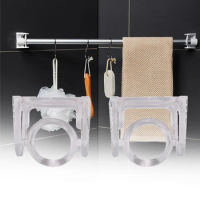 Self-adhesive 360 Degree Rotatable Ring Bracket Curtain Rod Holder Curtain Pole Rods Wall Brackets Bathroom No Telescopic Rod