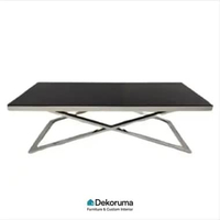 Dekoruma Tenzo URBANO Meja Tamu Rectangle Kaca / Meja Tamu Kaca Hitam /Meja Persegi Panjang Kaca - B