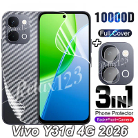 Miếng dán hydrogel 3 trong 1 cho camera trước và sau của Vivo Y31d/Vivo Y31d 4G, tương thích với Viv