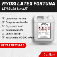 Myosi Lem Latex Cair Fortuna untuk Busa / Kulit  1 Liter