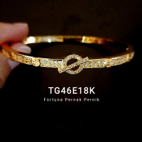 Gelang Titanium Lapis Emas 18K TG46E18K Fortuna Pernak Pernik