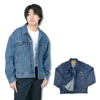【Calvin Klein 凱文克萊】藍刷色 牛仔外套 落肩 CK現貨 牛仔 純棉 大尺碼 單寧 外套(牛仔外套9706HU5)