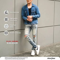 Weird Jeans - Vintage blue M18 - Celana Jeans Panjang Pria Slimfit Ripped Jeans Vintage blue,30