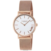 【COACH】COACH手錶型號CH00048(白色錶面玫瑰金錶殼玫瑰金色米蘭錶帶款)