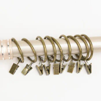 10 Pcs Metal Curtain Clip Curtain Ring Buckle Curtain Clip Hook Rings Clamps Drapery Clips Bath Curtain Rod Clips Accessories