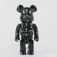 Color box Bearbrick 400% Crown Basqiat 8th generation Be@rbrick 28cm ABS material Movable joints of limbs Cracking sound Logo