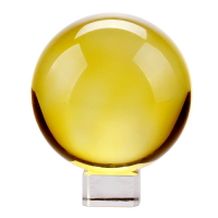 聚緣閣合成黃水晶球擺件玻璃球招財水晶黃晶球家居裝飾工藝品