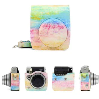 Colorful Pattern PU Leather Camera Bag Case Cover For Fuji Fujifilm Instax Mini 90 Mini90
