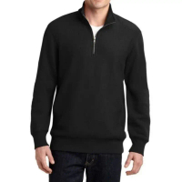 Sweater Halfzip Turtle Jaket Sweatshirt Casual Outer Jacket Half Zipper Switer Motor Mockneck