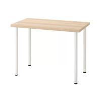 LINNMON/ADILS 書桌/工作桌, 染白橡木紋/白色, 100x60 公分