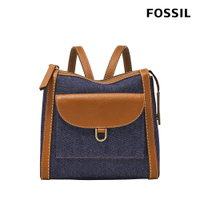 送禮首選★FOSSIL Parker 迷你後背包-藍色丹寧 ZB1922423【美國時尚品牌】 附防塵袋+提袋【全館滿額折價★FOSSIL全系列包夾送美妝蛋】