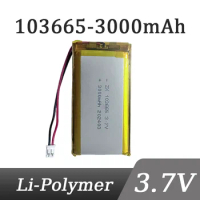 103665 103565 Lithium Polymer Battery 3.7V 3000mAh with jst PH 2.0mm 2pin plug Open source console Miyoo Mini Plus Game machine
