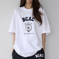 badblood Cộc Tay T Áo Phông Nữ Hot Girl Kiểu Mỹ Mẫu Mới Thêu Chữ Cái Áo Rộng Cổ Tròn Màu Trắng Trẻ T