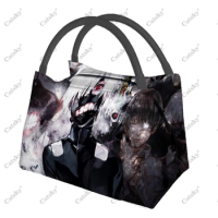 anime tokyo ghoul Portable Aluminum Film Thermal Insulation Refrigerated Lunch Bag Travel Thermal Insulation Portable Lunch Bag