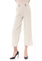 Hamlin Stella Casual Long Pants Wanita Celana Kulot Highwaist Double Botton Material Linen ORIGINAL 