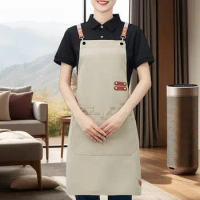 Cooking Apron Stainproof Waterproof Apron for Men Women Ideal Kitchen Barbecue Accessory for Chefs Waiters Cafe Owners