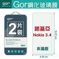 GOR 9H Nokia 3.4 鋼化 玻璃 保護貼 全透明非滿版 兩片裝  【全館滿299免運費】