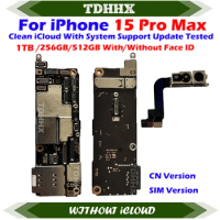 1TB 512G Dual SIM Version Mainboard Clean iCloud For iPhone 15 Pro Max Motherboard Support iOS System Update Logic Board Plate
