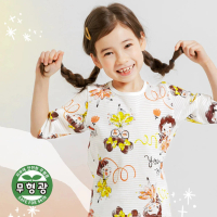 【Mellisse】韓國空運七分袖睡衣套裝(髮帶兔子女孩)