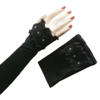 handshock/manset cerly flower hitam /manset muslimah bahan elastis bisa di pakat semua ukuran bisa d