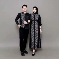 Ready stock baju tenun Rahma (Hitam),Baju tenun kondangan rahma,gamis tenun terbaru