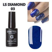 GRATTOL Professional LS DIAMOND 03 UV LED Lamp Gel Varnishes Painting Hybrid Manicute Set for Nail Art Need Base Top Coat Gel