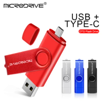 Real Capacity type c 2 in 1 USB Flash Drive Pen drive 32GB 64gb 128gb Rotated Memory Stick Micro Smart Disk for Smartphone