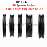High-quality 1.60/1.85/2.15/2.50/3.00" *18" x 18 inch 36 Spokes Holes Aluminum Alloy Motorcycle Wheel Rims Circle