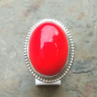 Cincin Batu Akik Red Marjan Super Red Medium Size