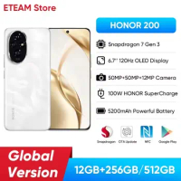 2024 Original HONOR 200 Global Version Snapdragon 7 Gen 3 5G Smartphone 6.7'' AMOLED Display Support