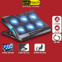 Đế tản nhiệt laptop SIDOTECH Q3-PRO 6 quạt gaming giá đỡ macbook kệ kê làm mát chống ồn led gaming