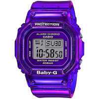 CASIO 卡西歐 BABY-G 半透明休閒電子錶 母親節送禮推薦-紫 BGD-560S-6 / 考試錶