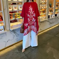 Lausboutique-Tunik Kusuma Motif- Seri Encim-Tunik Batik Encim merah