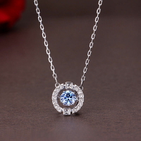 Swarovski施華洛世奇藍色跳動的心項鏈女鎖骨鏈七夕禮物5279425【北歐居家生活】