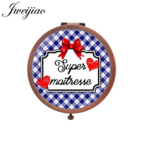 JWEIJIAO Vintage Copper Metal makeup mirrors Merci Maitresse Mirrors for gift Super Maitresse Portable mirror CT261