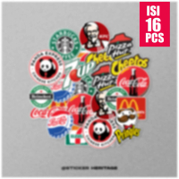 Stiker Aesthetic FOOD LOGO | STIKER TUMBLER HP HELM BUKU JOURNAL Dekorasi Tahan air Berwarna Book St