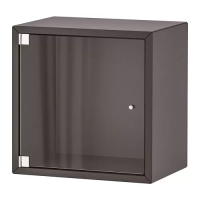 EKET 壁櫃附玻璃門板, 深灰色, 35x25x35 公分