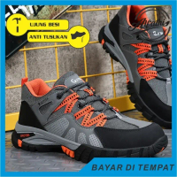 PROMO - SEPATU SAFETY SNEAKERS SPORT NEW GUYISA ABU ORANGE