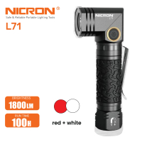 NICRON L71 Senter L-Twist Premium 1800 Lumens - Jarak Sorot 314 meter - Water Resistant  IP65 - LED 