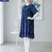 ayuri daster midi clara katun rayon viskose LD 110 Navy