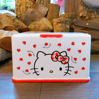 真愛日本 凱蒂貓kitty 愛心白 掀蓋面紙收納盒 面紙盒 收納盒 儲物盒 多功能收納盒 儲物盒 小物收納箱