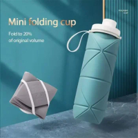 1Pc 600ml Foldable Space-saving Portable Reusable Silicone Sport Water Bottle Bag Bicycle Camping Portable Waterbottles