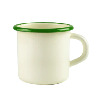 【IBILI】琺瑯馬克杯 米綠350ml(水杯 茶杯 咖啡杯 露營杯 琺瑯杯)