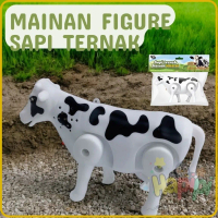 MAINAN EDUKATIF FIGUR SAPI TERNAK BATERAI BERGERAK LAMPU SUARA SOUND LIGHT GERAK OTOMATIS SNI