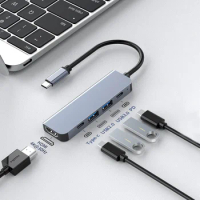 5-in-1 Type-C to HDMI Adapter USB C HUB 4K30Hz PD100W Docking Station USB-C 3.1 Splitter for MacBook iPad Pro Huawei USB 3.0 HUB