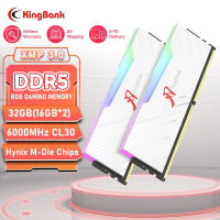 หน่วยความจำคอมพิวเตอร์ตั้งโต๊ะ KingBank RGB Ram Hynix M-die DDR5 32GB(2x16GB) 6000MHz CL30 1.35V พร้