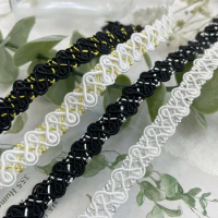 5Meters Black White Curve Lace Trim Fabric Sewing Centipede Braided Ribbon Wedding Craft DIY Clothes Accessories Home Decoration
